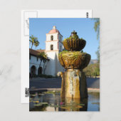 Santa Barbara Mission Fotain Postkarte (Vorne/Hinten)