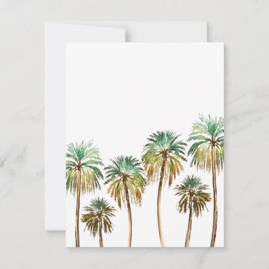 Santa Barbara Palm Tree Beach Wasserfarbe Einladung (Rückseite)