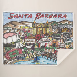 Santa Barbara Sherpa Throw Blanket Sherpadecke