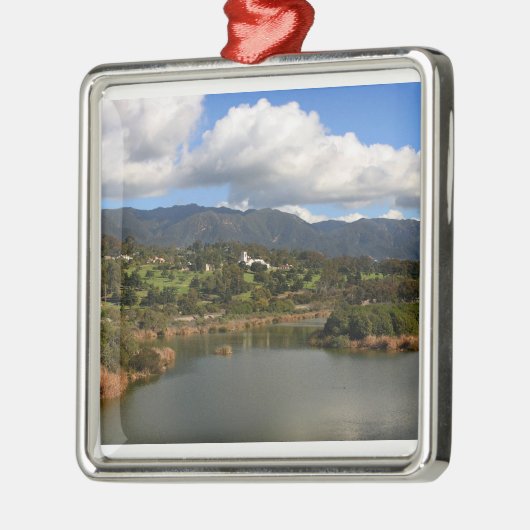 Santa Barbara Silbernes Ornament (Links)