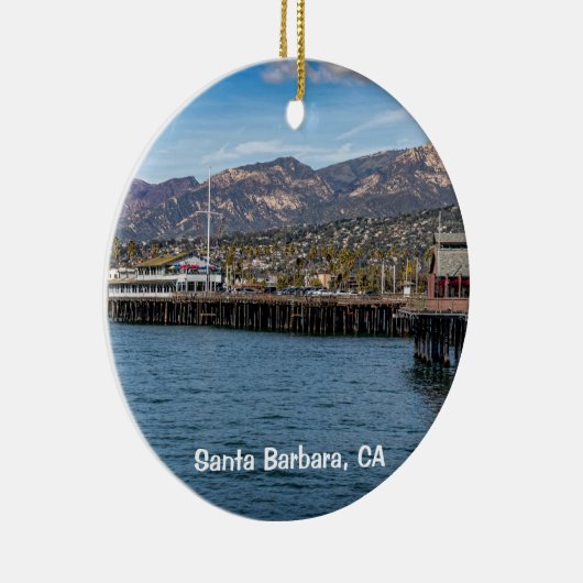 Santa Barbara, Stearns Wharf & Harbour Keramik Ornament (Rechts)