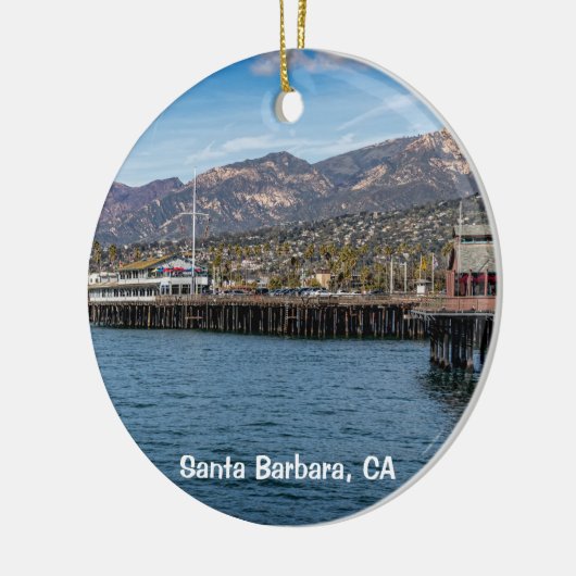 Santa Barbara, Stearns Wharf & Harbour Keramik Ornament (Links)