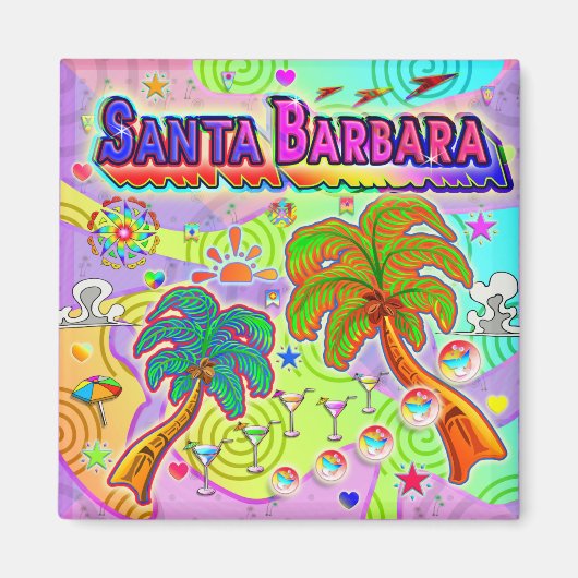 Santa Barbara Urlaub Ziel Magnet (Vorne)