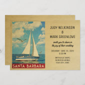 Santa Barbara Wedding Einladung Sailboat (Vorne/Hinten)