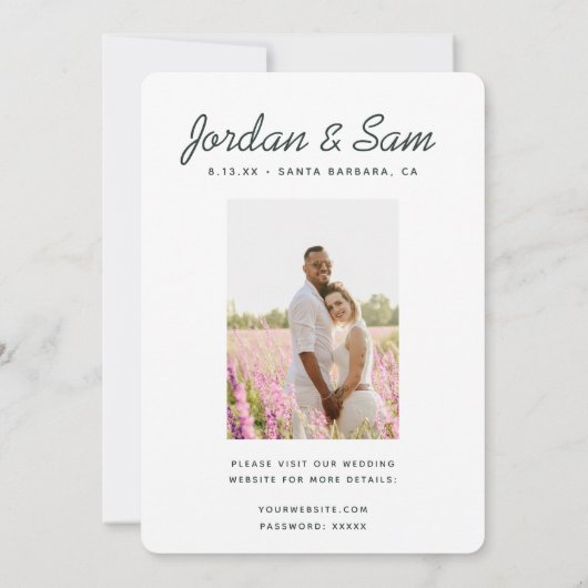 Santa Barbara Wedding Sunset Foto Save the Date Einladung (Rückseite)