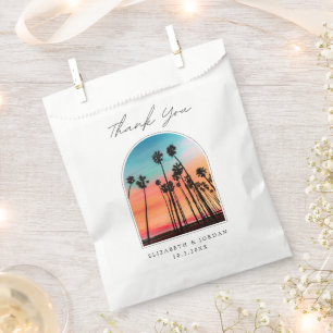 Santa Barbara Wedding Vielen Dank Sunset Foto Geschenktütchen
