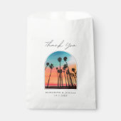 Santa Barbara Wedding Vielen Dank Sunset Foto Geschenktütchen (Vorderseite)