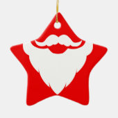 Santa Bard Schnurrbart Geschenk Rot & Weiß Ornamen Keramik Ornament (Vorne)