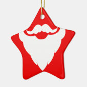 Santa Bard Schnurrbart Geschenk Rot & Weiß Ornamen Keramik Ornament (Links)