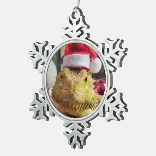 Santa Barta Schneeflocken Zinn-Ornament (Rechts)