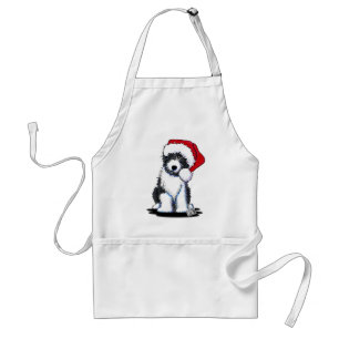 Santa Bartded Collie Dog Karten und Geschenke Schürze