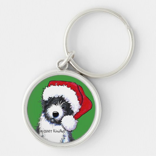 Santa Bartded Collie Geschenke Schlüsselanhänger (Vorne)