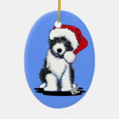Santa Barted Collie Oval Ornament (Vorne)