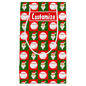 Santa Baseball Player Individuelle Name / Text Wei Kleine Geschenktüte (Vorderseite)