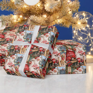 Santa Baseball Weihnachten Lustiger Feiertags-Ba Geschenkpapier