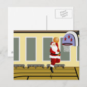 Santa Basketball Postkarte (Vorne/Hinten)