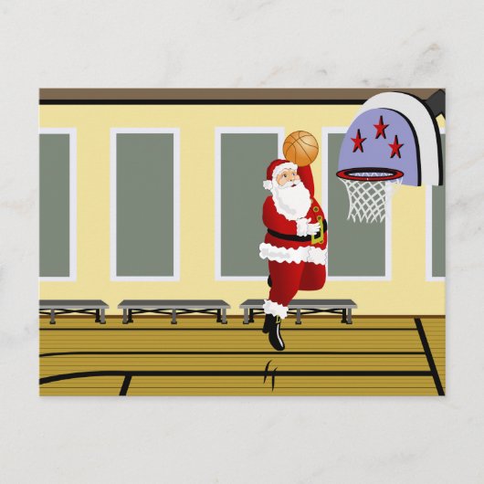 Santa Basketball Postkarte (Vorderseite)
