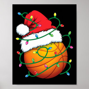 Santa Basketball Sportball Männer Jungen Weihnacht Poster