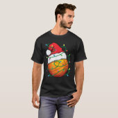 Santa Basketball Sportball Männer Jungen Weihnacht T-Shirt (Vorne ganz)