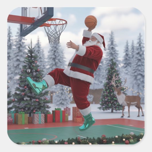 Santa Basketball Sticker (Vorderseite)
