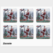Santa Basketball Sticker (Blatt)