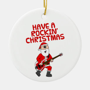 Santa Bass Guitar Bassist Weihnachtsschmuck