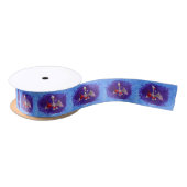 Santa Bat Blue Ribbon spool Satinband (Spule)