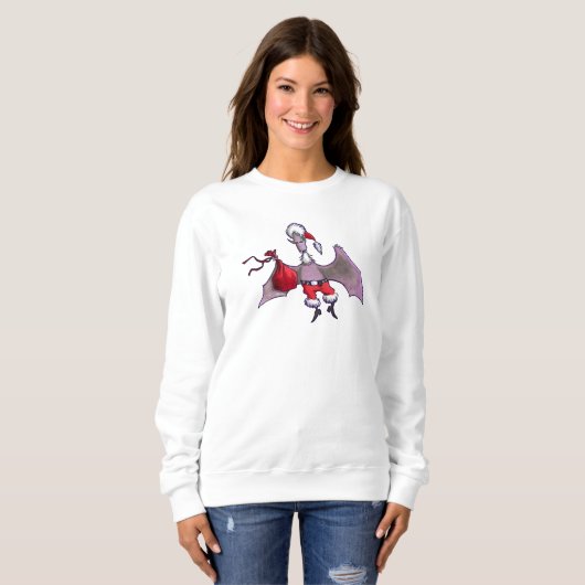 Santa Bat Frauen weißes Sweatshirt (Vorne ganz)