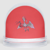 Santa Bat red snow globe Schneekugeln (Vorderseite)