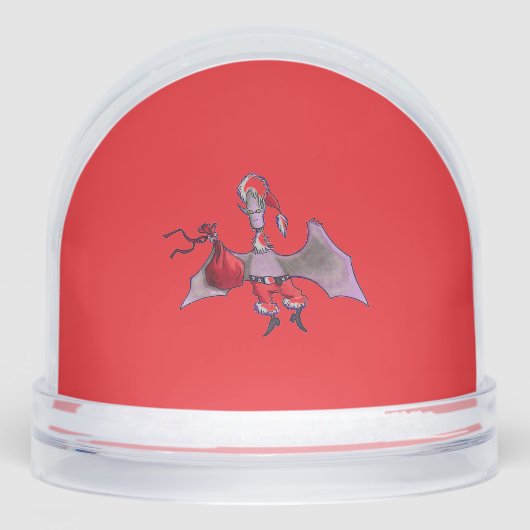 Santa Bat red snow globe Schneekugeln (Vorderseite)