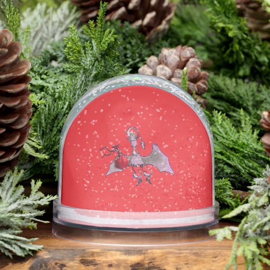 Santa Bat red snow globe Schneekugeln (Winter)