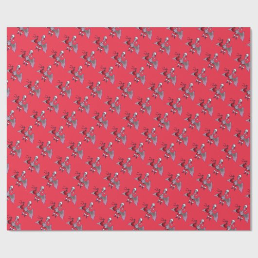 Santa Bat Rot Matte Packpapier klein (Flach)