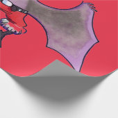 Santa Bat rotes, mattes Packpapier groß (Ecke)