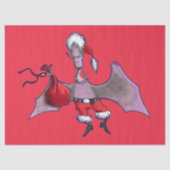 Santa Bat rotes Papierpapier groß Seidenpapier (Vorderseite)