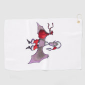 Santa Bat weißes Golfhandtuch (Horizontal)