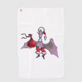 Santa Bat weißes Golfhandtuch (Vorderseite)