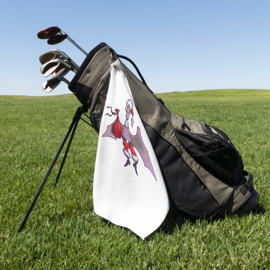 Santa Bat weißes Golfhandtuch (Gras)