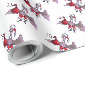 Santa Bat weißes mattes Packpapier klein (Rolleneckpunkt)