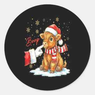 Santa Bauer Lustiger Western Hand Boop Weihnachten Runder Aufkleber