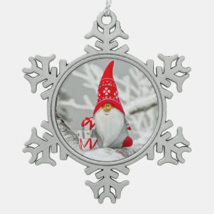 Santa Baum Gnome Zinnschmuck Schneeflocken Zinn-Ornament