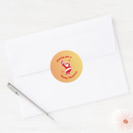 Santa & Baum-Magie – Weihnachts-Sticker & Einladun Runder Aufkleber