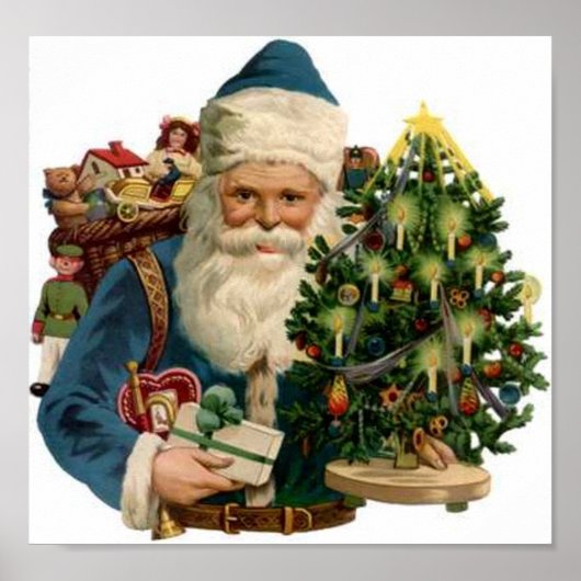 Santa, Baum, Tasche von Spielzeug Poster (Vorne)