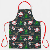 Santa, Bäume, Schneeflocken und Bären Schürze (Vorderseite)