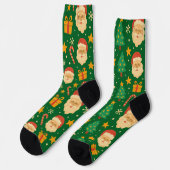 Santa-, Bäume- und Frohsinn-Muster Socken (Linkes Detail)