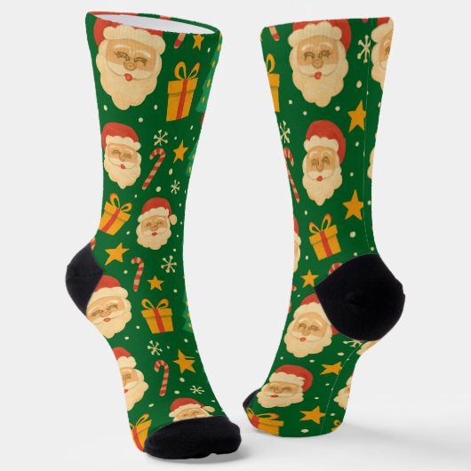 Santa-, Bäume- und Frohsinn-Muster Socken (Gewinkelt)