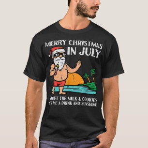 Santa Beach frohe Weihnachten im Juli vergessen Mi T-Shirt