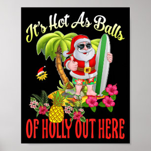 Santa Beach heiß wie heilig sonnige Weihnachten im Poster