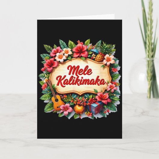Santa Beach Mele Kalikimaka Hawaiian Schwanzparty Karte (Vorderseite)