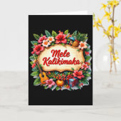 Santa Beach Mele Kalikimaka Hawaiian Schwanzparty Karte (Gelbe Blume)