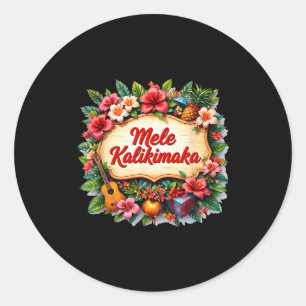 Santa Beach Mele Kalikimaka Hawaiian Schwanzparty Runder Aufkleber